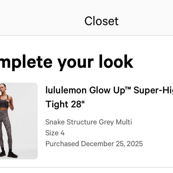 Lululemon Glow Up Super-High Rise Leggings - Snake Structure Gray Multi Size 4 - Picture 7 of 16